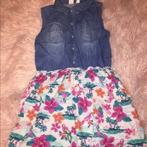 1989 Place Hawaiian Denim Dress